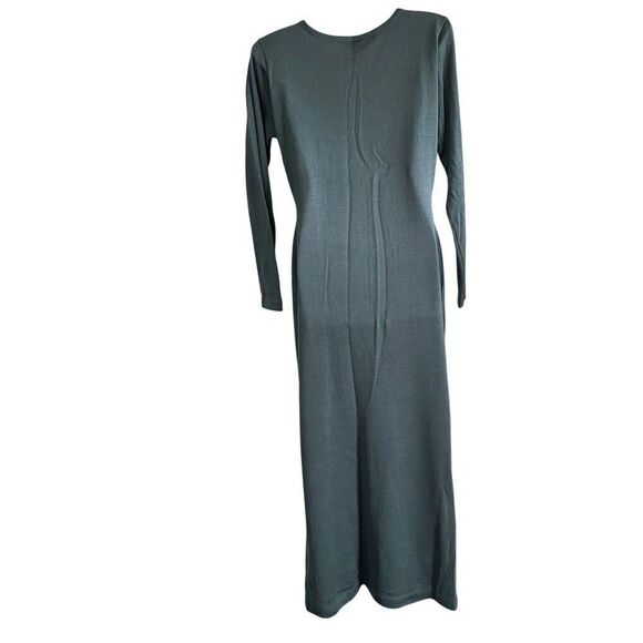 Vintage Carole Little Maxi Dress Womens Medium Green Beaded Sweater Knit Bodycon - Picture 5 of 6